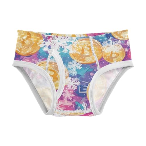 KLL Flying Bitcoins and Snowflakes Baby Boys Comfort Underwear Briefs Cute Children Panties
