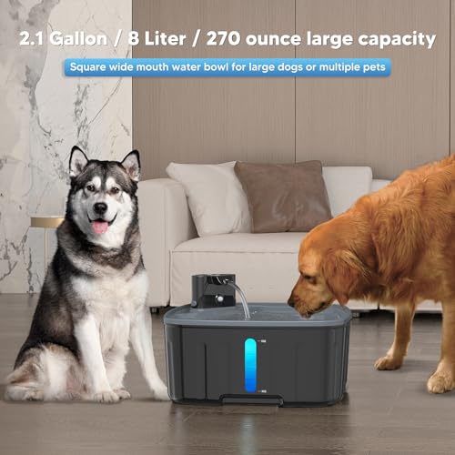 Kenida KEN-G10SMART-BGE Dog Water Fountain Wireless,2.1Gal/8L Large Dog Water Fountain Battery Operated, Dog Fountain Water Bowl With Sensor,Wireless Smart Pump,Timer,Bpa-Free,Ideal For Large Dogs,Multi-Pet Home thumb #3