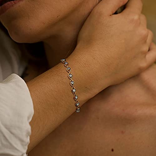 Image of MEVECCO Bracelet for Women 14K Gold Plated Dainty Chain Simple Jewelry Cute Handmade Minimalist for Her