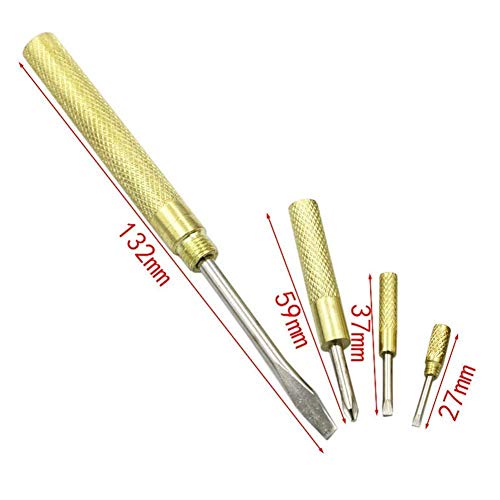 Kinobo 6 in 1 Mini Multifunction Hammer & Screwdriver Hand Tools Ideal for Watchmaker Jewelers and Eating Walnuts. (Gold) - Image 2