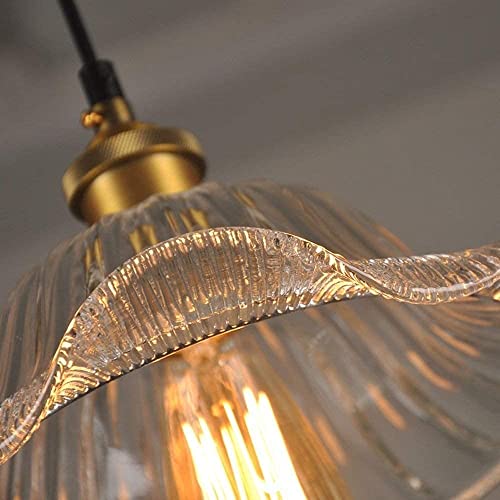 Lustre industriel rétro américain en verre et suspension réglable - 8