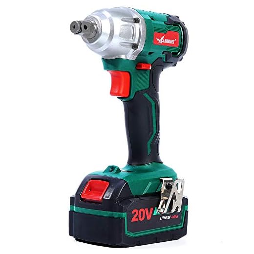 LANNERET 20V MAX Cordless Impact Wrench,1/2-Inch Brushless Impact Wrench Kit with Hog Ring,Variable Speed,Includes 4.0 Ah Lithium Battery Pack,Fast Charger,Belt Hook