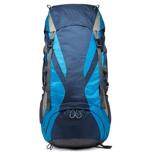 GOOPEEG Mochila de Marcha Camping Bolsa De Viaje Impermeable Para Senderismo, Montañismo, Multifuncional, Ultraligera, De Gran Capacidad, 65L Excursionismo(Blue)