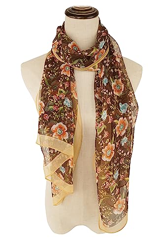 YOUR SMILE Ladies/Women's Lightweight Floral Print/Solid Color mixture Shawl Scarf For Spring Summer season (207)2