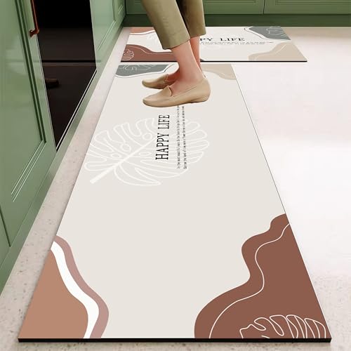 Image of Glaceon Farmhouse Kitchen Mats for Floor 2 Piece Set Kitchen Rugs and Mats Non Skid Comfort Kitchen Standing Mat for Bedroom Laundry Room (ASM9)