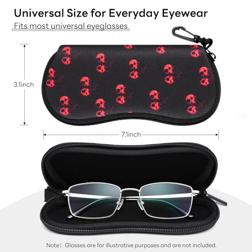 Image of Sunglasses Case with Belt Clip, Ultra Light Neoprene Zipper Soft Padded Glasses Case for Women Men