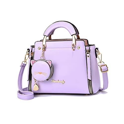 NICOLE & DORIS Sac a Main Femme Petit Sac Bandoulière Mignon Sacoche Fille Sac Crossbody en PU Cuir Sac D'épaule avec Porte-Monnaie Violet