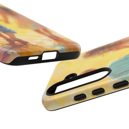 Coque Samsung S24 Plus peinture abstraite jaune rigide et mate