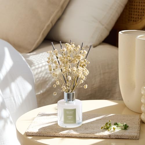 Image of Airkeep Reed Diffuser Set, 3.38 fl oz (100 ml) - Jasmine Lily Lemon Oil Diffusers with 8 Reed Sticks, Home Fragrance Reed Diffuser for Bathroom Shelf Decor