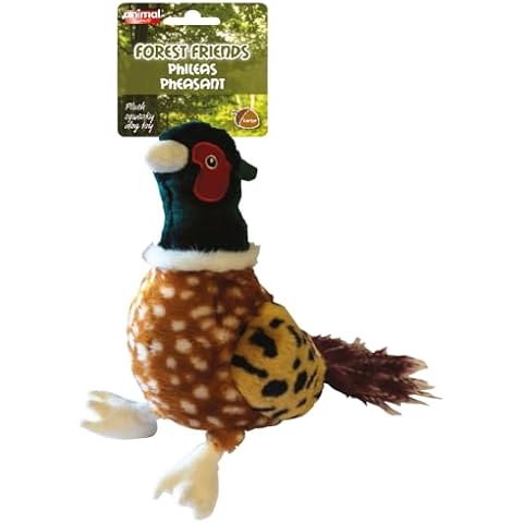 Animal Instincts Forest Friends Squeaky Plush Dog Toy Soft Comfort Puppy Toy Phileas Pheasant Cover