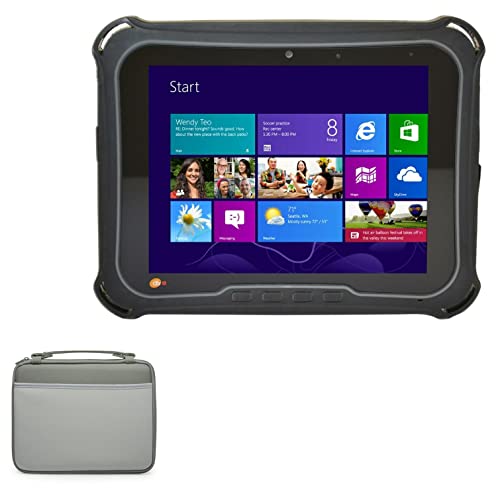 BoxWave Case Compatible with Comark 8 Rugged Mobile Tablet - Hard Shell Briefcase, Slim Messenger Bag Briefcase Cover Side Pockets - Pewter