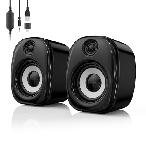 HPSWUW Computer Speakers for Desktop PC,Desktop Gaming Speakers,Small Computer Speakers USB Powered...