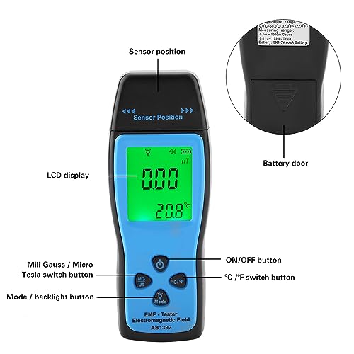 Medidor Digital EMF AS1392 con Pantalla LCD miniatura 3