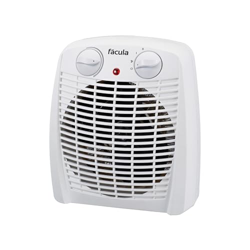 Fácula - Termoventilador Eléctrico SYRA 2000 W | Ventilación+Calefacción | Termostato Ajustable (Blanco)