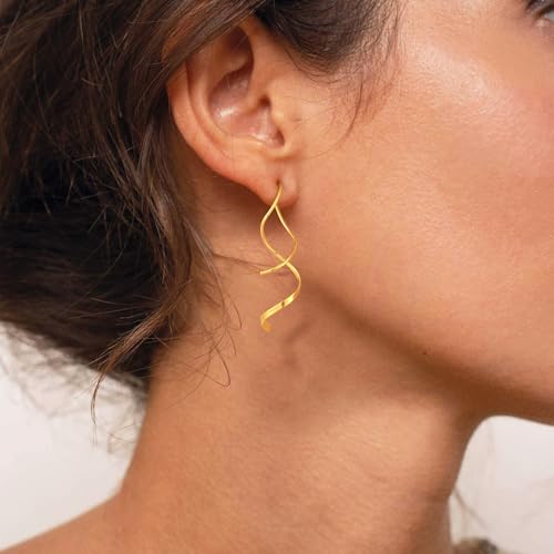 14K Gold/Silver Plated Drop Dangle Earrings for Women, Lightweight Hypoallergenic Fashion Accessories Gold Jewelry Gifts for Womens2