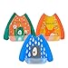 atopo 3 Paquetes Babero con Mangas Impermeable Baberos de Alimentación para Bebés con Mangas Largas Delantal Lavable del Bebé por 6-36 Meses Niños Comiendo Pintura y Jugando