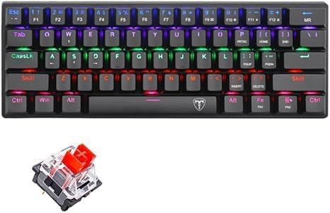 Close-up of a red mechanical switch from the T.Dagger Arena T-TGK321 keyboard