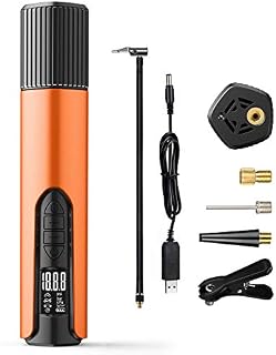 AIRXWILLS 150 PSI Electric Bike Pump - Portable Air Compressor, Cordless Auto-Off Tyre Inflator with Rechargeable Li-ion Battery, for Cars Motorbikes Balls and All Bikes