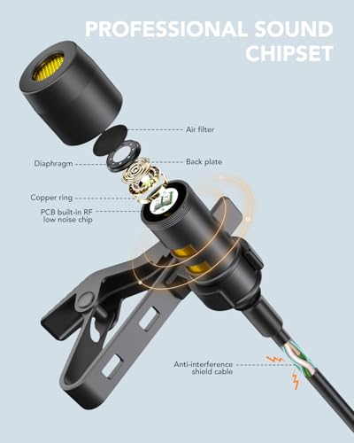 PoP voice 2Pcs Professional Lavalier Lapel Microphone 3.5mm Mic Compatible with DJI Mic/Rode Wireless GO Transmitters for Smartphone Camera,Mini Mic for YouTube,Interview,Video,Broadcasters - Image 3