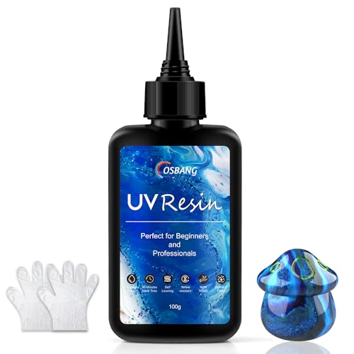 OSBANG 100g UV Resin, Crystal Clear for Beginners and Professionals, UV Resin Hard Type Kit for Jewelry Making, DIY Craft, Decor