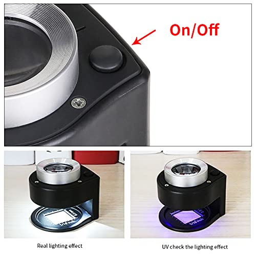 VOANZO 30X Coin Magnifier USB Rechargeable 6 Lights Portable Metal Eye Loupe Sewing Magnifying Glass for Textile Optical Jewelry Tool - Image 2