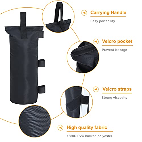 OUTDOOR WIND Canopy Weights Bags 112lbs Sand Bags for Canopy Tent,4 Packs (Black)