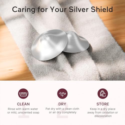 Image of Momcozy 999 Silver Nursing Cups, Hole-Free Nipple Shields for Breastfeeding, Metal Silver Covers for Newborns (XXL)