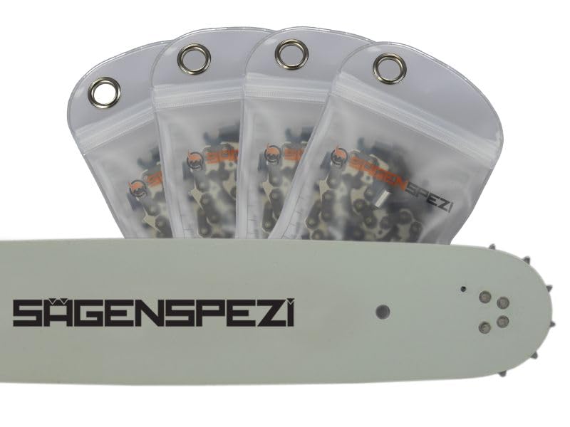 Set di spade Drive da 40 cm, con 4 catene a mezzo scalpello, .325", 67TG, 1,3 mm, adatto per Stihl 026, MS260, 029, MS290, MS261, MS270, MS280, MS271, MS291, MS310, MS311, MS391 MSA391 MSA30