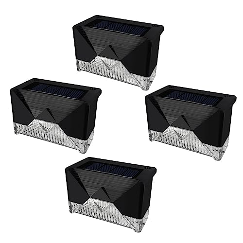Gadpiparty Outdoor Stair Lights 4 Pack Solar Step Lamps Motion Activated Fence Lights Energy Efficient Ip65 Waterproof