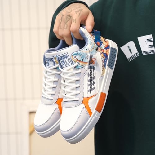 NCNDB Men's Leather Skateboard Walking Shoes Fashion Anime Casual Sneaker3