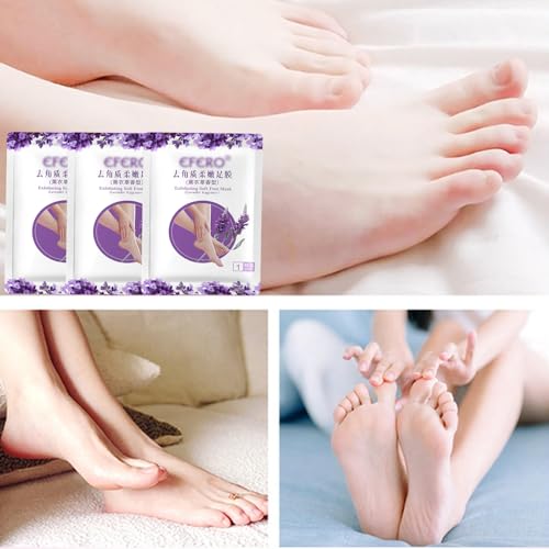 3 Pares Mascarillas Hidratantes para Pies, Mascarillas Exfoliantes de Pies de Lavanda Natural, Mascarilla para el Cuidado de los Pies, Calcetines SPA para Pies, Calcetín Humectante Desechables - imagen 7