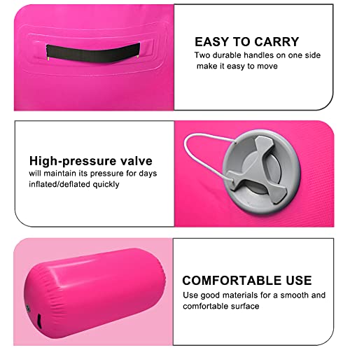 Glant Air Mat Tumble Track Airspot - Gymnastics Training Springboard - Round Inflatable Springboard (Air Roller-Pink（With Pump), (Diam)23.6In*（H）39.4In) #TOP1