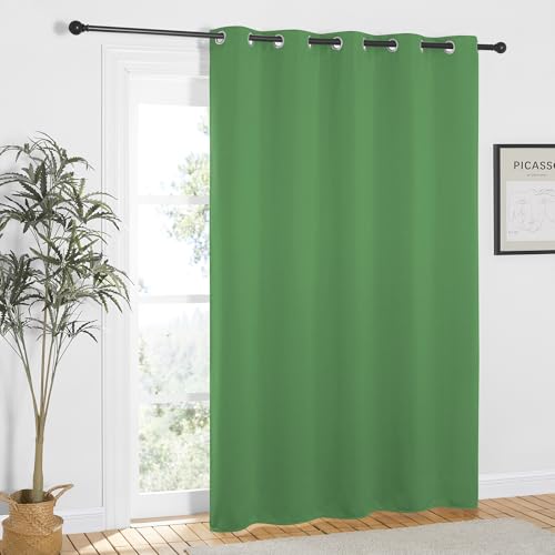 NICETOWN Froest Green Blackout Curtains 84 inch Length, Grommet Top Room Darkening Drapes for Bedroom Living Room, Light Blocking Window Covering for Privacy (W66 x L84 Inch, 1 Panel)