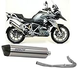  arrow 71805ak+71632mi, silencieux avec collecteur, système complet approuve open maxi race-tech aluminium, embout en carbon, compatible avec moto bmw r1200 r-1200 gs adventure 2013 2014 mototopgun