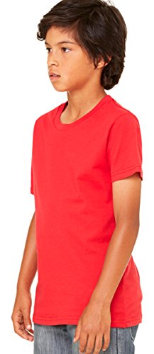 Bella + Canvas Youth Jersey Short Sleeve Tee (Dark Grey Heather) (L)2