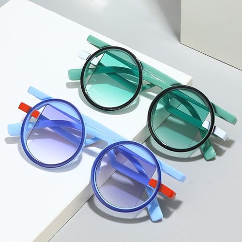 Retro Double Bridges Round Sunglasses Women Fashion Gradient Shades Uv400 Men Candy Color4