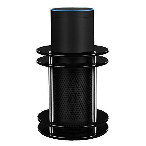 Fintie Acrylic Stand Guard for Amazon Echo Plus / Echo (1st Generation) - Enhanced Strength and Stability Station Holder, Jet Black