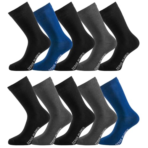 Chaussette homme coton peigné lot de 10 paires mi-mollet respirantes et douces