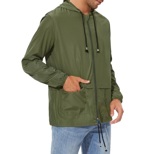 Durio Packable Rain Jacket Mens Waterproof with Hood Lightweight Raincoat for Men Hiking Cycling Windbreaker3