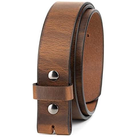 No Buckle Belt | Made in USA Mens Cowboy Belt | 1 1/2" Leather Belt Strap | Bootlegger Brown 38 Cover