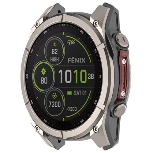 Anti-Collision Strip Compatible with Garmin Fenix 8, Tactix 8, Quatix 8, Fenix 8 Pro 47mm & 51mm Smartwatch Replacement Bezel Frame Protector, with Screwdriver & Screws (Wine Red, 47mm) by Turnwin - Used condition - Image 4