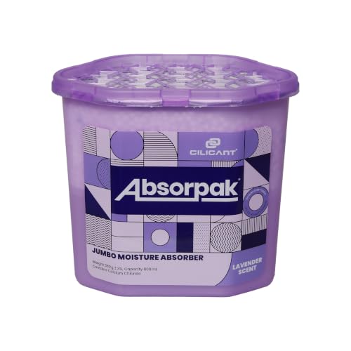 Image of Cilicant Absorpak Jumbo Moisture Absorber Dehumidifier | Protect Against Moisture, Mold, Fungus & Odor | Lavender Pack Of 12, 360g each