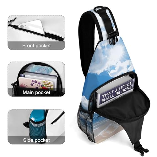 Mochila Sling Bag Crossbody Casual Azul miniatura 4