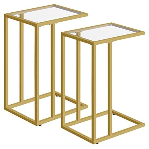 HOOBRO C-Shaped End Table Set of 2 Cover