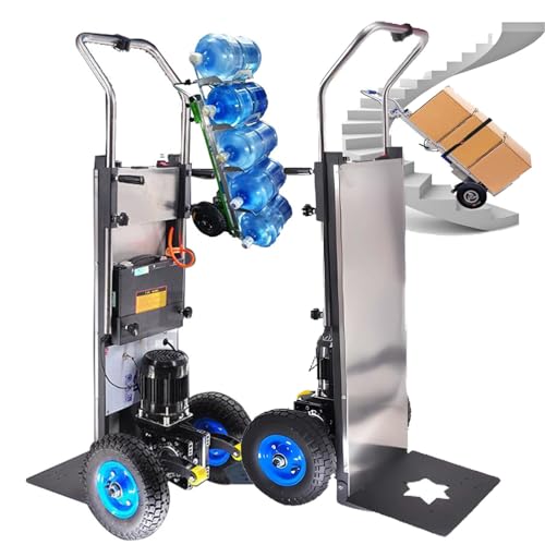 HDaspijh Sube-Escaleras De Carretilla De Mano EléCtrica, 1200 W, Capacidad De Carga (400 Kg), Motor Sin Escobillas/Sin Mantenimiento, BateríA ExtraíBle (48 V/36 Ah), para Subir Y Bajar Escaleras