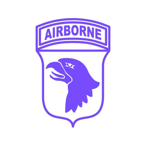 Image of 101st Airborne Division Sticker - Decal - Die Cut - Screaming Eagles - Purple 8.15 inch x 12.00 inch