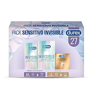Durex Onzichtbare Sensitive Pack – Durex condooms, onzichtbaar, extra gevoelig + echt gevoel – 27 condooms