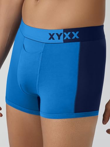Image of XYXX Men's Dualist Micromodal Colorblock Trunks|Antimicrobial, Regular Fit, No-Marks Waistband|Underwear for Man Combo (Pack of 2)