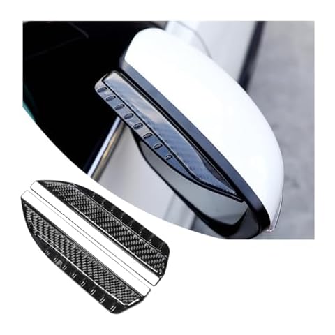 Mandark 2PCS Car Side Mirror Rain Visor Eyebrow, Carbon Fiber Vehicle Rear View Mirror Rain Guard, Rainproof Waterproof Auto Rearview Mirror Cover Accessories, Universal for SUV, Truck, RV（No Mark） Cover