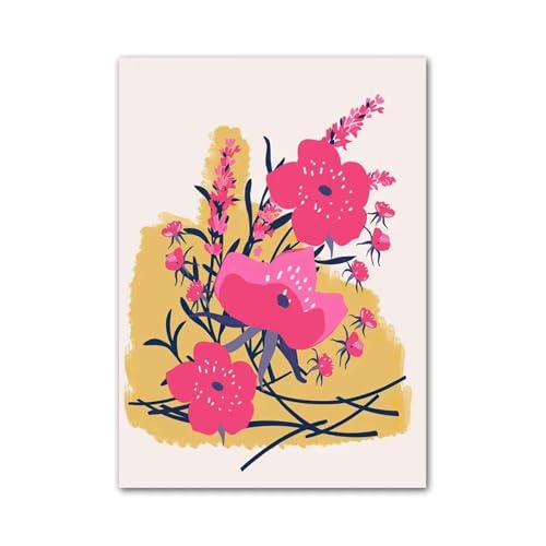Affiche de fleurs style nordique coloré LEMST pour salon 40x60cm